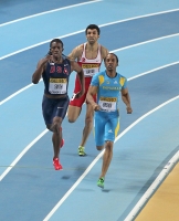 World Indoor Championships 2012 (Istanbul, Turkey). Heats at 400 Metres.  Chris Brown (BAH) and Calvin Smith (USA)