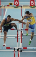 World Indoor Championships 2012 (Istanbul, Turkey). Heptathlon. 60 Metres Hurdles. Ashton Eaton (USA) and Oleksiy Kasyanov (UKR) 