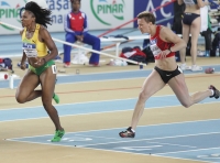 World Indoor Championships 2012 (Istanbul, Turkey). Semi-Final at 60 Metres. Aleen Bailey (JAM), Yulia Nestsiarenka (BLR)