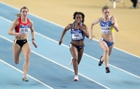 World Indoor Championships 2012 (Istanbul, Turkey). Semi-Final at 60 Metres. Barbara Pierre (USA), Viktorya Pyatachenko (UKR), Yuliya Balykina (BLR)