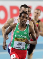 World Indoor Championships 2012 (Istanbul, Turkey). Final at 800m. Mohammed Aman (ETH)