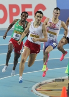 World Indoor Championships 2012 (Istanbul, Turkey). Final at 800m. Adam Kszczot (POL) and Mohammed Aman (ETH)