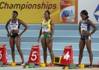 World Indoor Championships 2012 (Istanbul, Turkey). 	60 Metres Final. Tianna Madison (USA), Veronica Campbell-Brown (JAM), Murielle Ahoure (CIV)