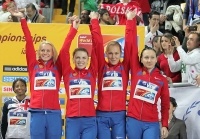 World Indoor Championships 2012 (Istanbul, Turkey). 4x400m Bronze. Yuliya Guschina, Marina Karnouschenko, Kseniya Ustalova, Aleksandra Fedoriva 