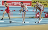 World Indoor Championships 2012 (Istanbul, Turkey). 60 Metres Hurdles Final. Artur Noga (POL), Konstantin Shabanov, Xiang Liu (CHN)
