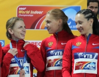 World Indoor Championships 2012 (Istanbul, Turkey). 4x400m Bronze. Marina Karnouschenko, Kseniya Ustalova, Aleksandra Fedoriva 