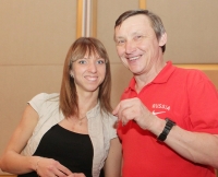 Yelena Kofanova. With coach Sergey Yepishin