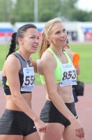 Natalya Rusakova (Kresova). 100m&200m Silver at Russian Championships 2012. With Yelizaveta Savlinis