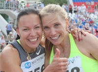 Natalya Rusakova (Kresova). 100m&200m Silver at Russian Championships 2012. With Yelizaveta Savlinis