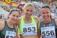 Yelizaveta Savlinis. Russian Champion 2012 at 100m and bronze at 200m. With Natalya Rusakova and Aleksandra Fedoriva