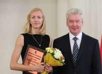 Svetlana Shkolina. With the mayor of Moscow Sergey Semenovich Sobyanin