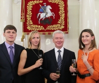 Svetlana Shkolina. With the mayor of Moscow Sergey Semenovich Sobyanin, Anna Chicherova, Ivan Ukhov