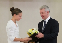 Yelena Sokolova. With Sergey Sobyanin