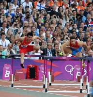 XXX OLYMPIC GAMES (Athletics). 110 Metres Hurdles. Wenjun Xie (CHN) and Konstantin Shabanov
