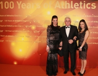 Yelena Isinbayeva. Barselona, Spain. IAAF Centenary Gala Show. Elena with the sister and the coach Yevgeniy Trofimov