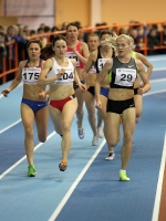 Chuvashia Indoor Cup 2013. 1500m. Dina Aleksandrova, Svetlana Uloga and Yekaterina Ishova