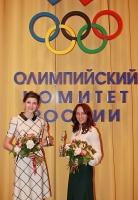 Anna Chicherova. Russian Olympic Committee. With Mariya Savinova