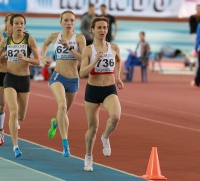 National Indoor Championships 2013 (Day 3). 1500 Metres. Yekaterina Shkodrina (N 736), Yelena Kobeleva (N 621), Albina Chuchikeyeva (N 823)