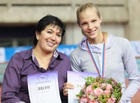 Darya Klishina. Long Jump Russian Indoor Champion 2013. With coach Olga Shemigon