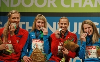 Nadezhda Kotlyarova. 4x400 m European Indoor Silver Medallist 2013, Goteburg. With Tatyana Veshkurova, Kseniya Zadorina, Olga Tovarnova