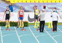 Russian Championships 2013. 1 Day. 100 Metres. Andrey Fedin Roman Smirnov (66), Yevgeniy Khmelyev (338), Dmitriy Kirillov (311)