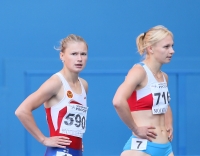 Russian Championships 2013. 2 Day. 100m. Semi-Final. Yelena Aksyenova ( 716), Tatyana Sizonenko ( 590)