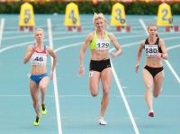 Russian Championships 2013. 2 Day. 100m. Semi-Final. Natalya Rusakova ( 129), Viktoriya Yarushkina ( 46), Yuliya Kashina ( 580)