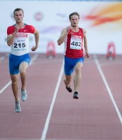 Russian Championships 2014, Kazan. Day 1. 100m. Konstantin Petryashov, Yevgeniy Khmelyev
