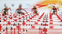 Russian Championships 2014, Kazan. Day 3. 100 Metres Hurdles. Final. Tatyana Degtyaryeva, Svetlana Topilina, Nina Argunova, Yekaterina Galitskaya