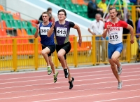 Russian Championships 2014, Kazan. Day 3. 200 Metres. Semi-Final. Konstantin Petryasov ( 215), Dmitriy Falyev ( 415), Nikolay Bereznikov ( 380)