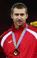 European Athletics Championships 2014 /Zurich, SUI. Awards ceremony of winners and prize-winners. Decathlon Champion Andrei KRAUCHANKA, BLR.