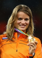 European Athletics Championships 2014 /Zurich, SUI. Awards ceremony of winners and prize-winners. 100 Metres Champion is Dafne SCHIPPERS, NED