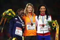 European Athletics Championships 2014 /Zurich, SUI. Awards ceremony of winners and prize-winners. 100 Metres Champion is Dafne SCHIPPERS, NED, silver is Myriam SOUMARÉ. FRA, Ashleigh NELSON, GBR