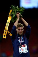 European Athletics Championships 2014 /Zurich, SUI. Awards ceremony of winners and prize-winners. Decathlon Silver Medallist is Kevin MAYER, FRA