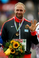 European Athletics Championships 2014 /Zurich, SUI. Awards ceremony of winners and prize-winners. Discus Throw Champion Robert HARTING, GER