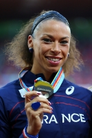 European Athletics Championships 2014 /Zurich, SUI. Awards ceremony of winners and prize-winners. 100m Hurdles Silver is Cindy BILLAUD, FRA