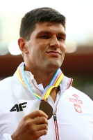 European Athletics Championships 2014 /Zurich, SUI. Awards ceremony of winners and prize-winners. Discus Throw Champion Bronze Robert URBANEK, POL