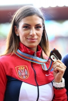 European Athletics Championships 2014 /Zurich, SUI. Awards ceremony of winners and prize-winners. Long Jump Silver Medallist Ivana SPANOVIC, SRB