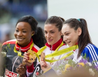 Prague 2015 European Athletics Indoor Championships. Long Jump Women Champion Ivana ŠPANOVIC, Srbia. Silver Sosthene Taroum MOGUENARA, GER. Bronze Florentina MARINCU, Romania