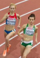 Prague 2015 European Athletics Indoor Championships. 800m Women Semifinals. Anastasiya BAZDYREVA, RUS and Ciara EVERARD, IRL