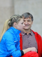 Angelina KrasnovaZhuk. Russian Indoor Championships 2015/ With coach Vladimir Shulgin