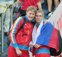 Aleksandr Shustov. European Indoor Championships 2015, Praha. With Daniil Tsyplakov
