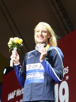 IAAF WORLD ATHLETICS CHAMPIONSHIPS, DOHA 2019. Day 4. Medal Ceremony. Silver  Sandi MORRIS, USA